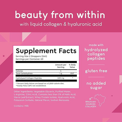 360 Nutrition Liquid Collagen + Hyaluronic 4 fl 60 Servings