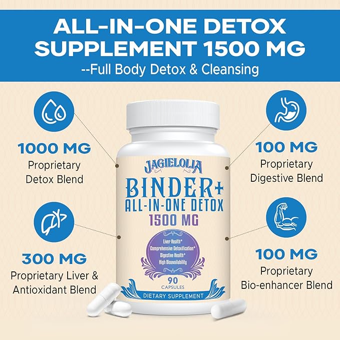 All-In-One Detox Binder Supplement 1500 MG 270 Vegan