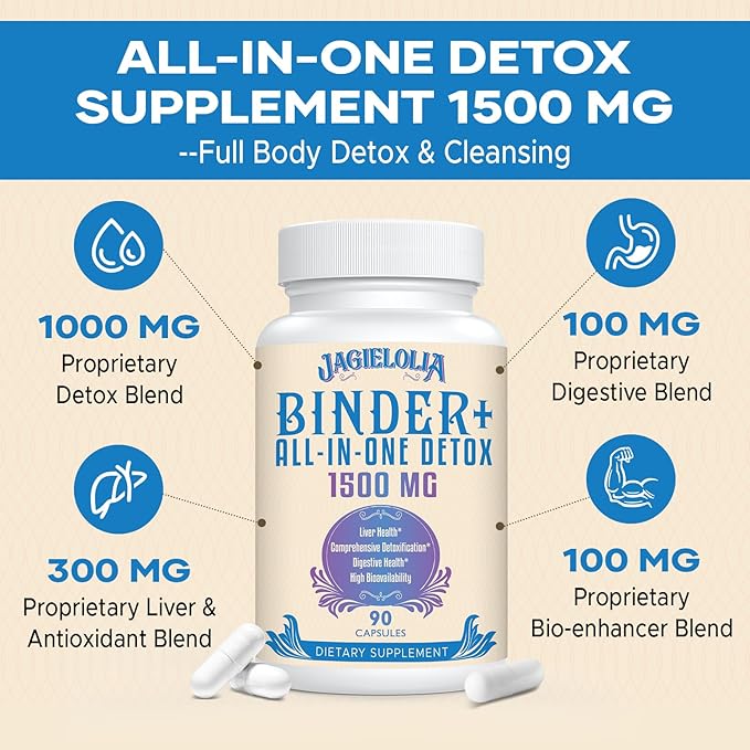 All-In-One Detox Binder Supplement 1500 MG 360 Vegan