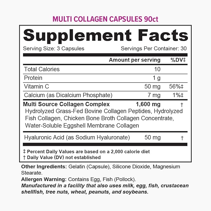 Vitauthority Multi Collagen Pills for Women 30 Servings