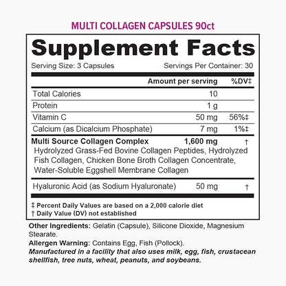 Vitauthority Multi Collagen Pills for Women 30 Servings