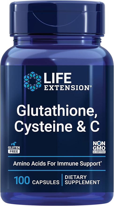 Life Extension Glutathione, Cysteine & C, 500 mg 100 capsules
