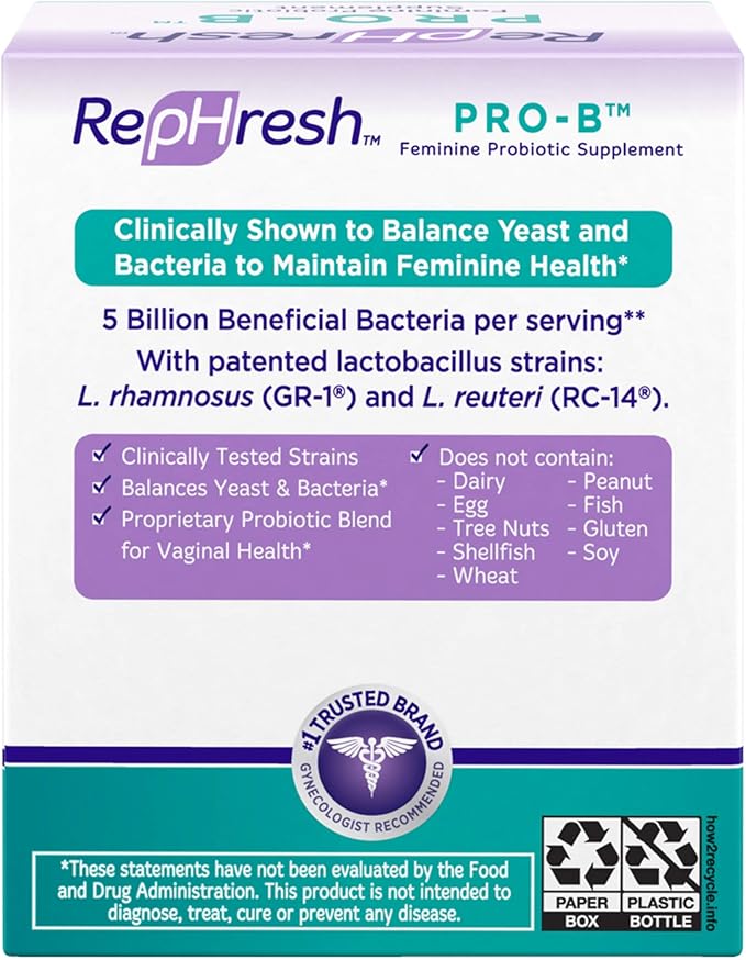 RepHresh Pro-B Probiotic Supplement for Women, 30 Oral