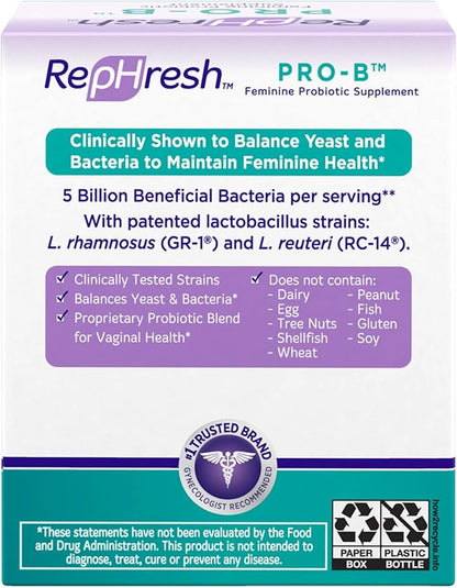RepHresh Pro-B Probiotic Supplement for Women, 30 Oral