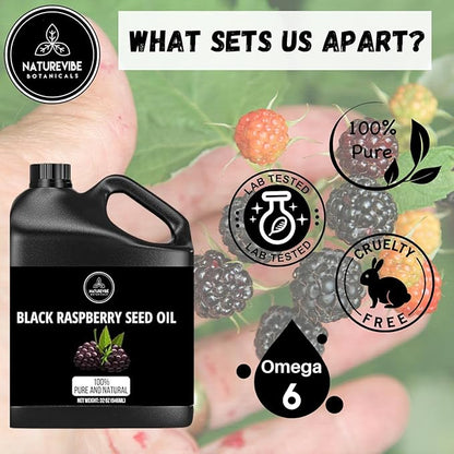 Naturevibe Botanicals Black Raspberry Oil 32 Ounces 100% Pure