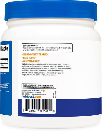 Nutricost L-Glutamine Powder (500 Grams) (Blue