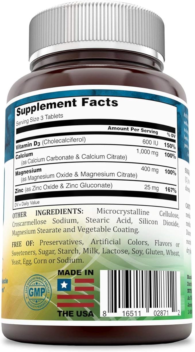 Calcium Magnesium Zinc + Vitamin D3 (300 Count)