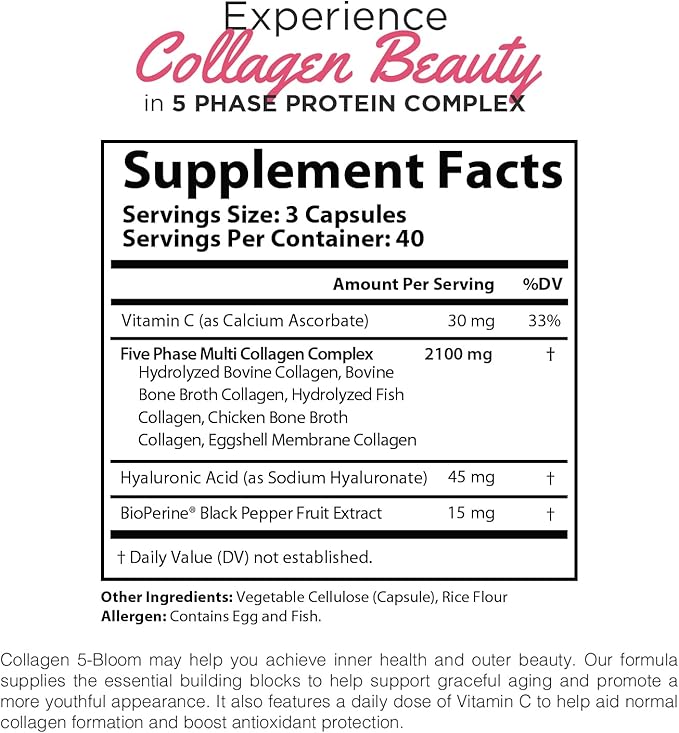Premium Collagen Pills for Women 120 Capsules, 2100 mg