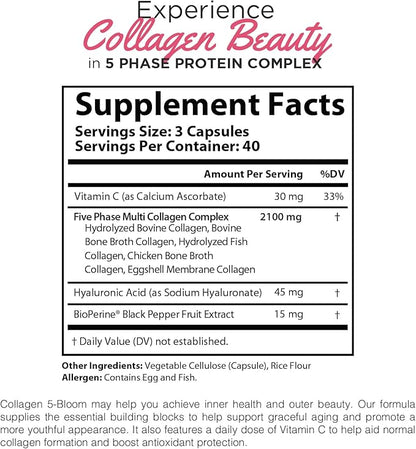 Premium Collagen Pills for Women 120 Capsules, 2100 mg