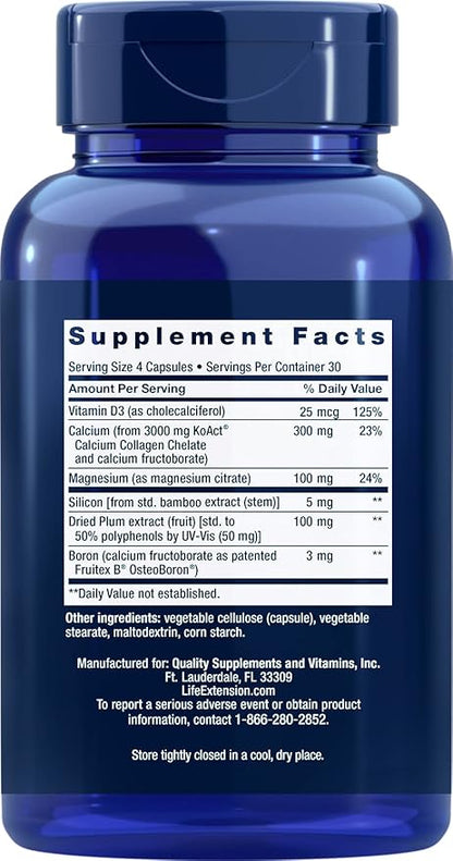 Life Extension Bone Strength Collagen Formula, D3, magnesium 120 capsules
