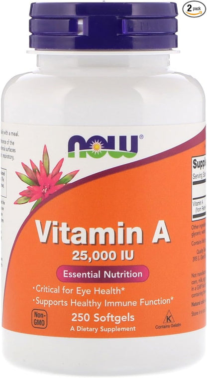 Now Foods Vitamin A, 25000 IU 250 Softgels 2)