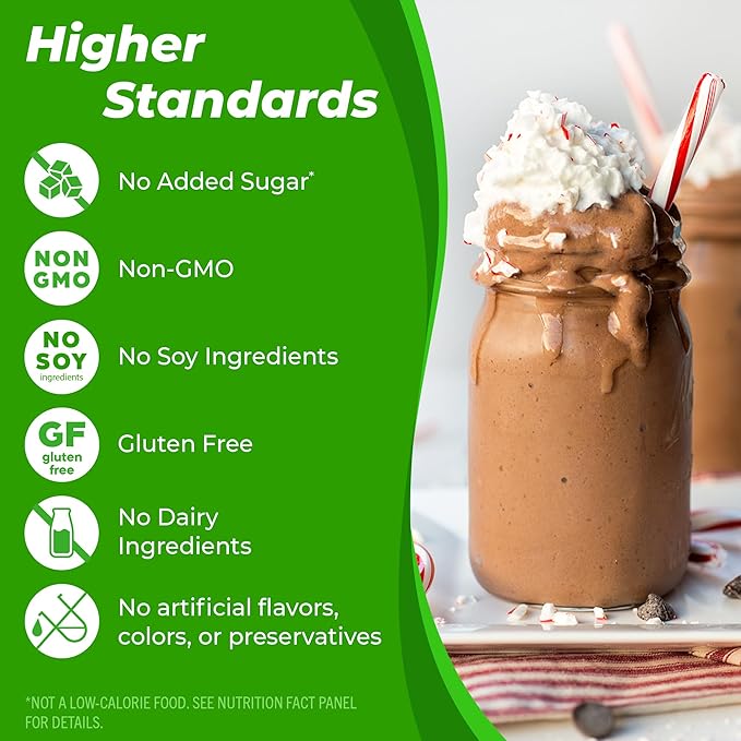 Orgain Organic Vegan Protein Powder, Peppermint Hot Cocoa Seasonal Holiday Flavor - 21g of Plant Based Protein, Non Dairy, Gluten Free, 2g of Fiber, No Sugar Added, Soy Free, Non-GMO, 1.02 Lb
