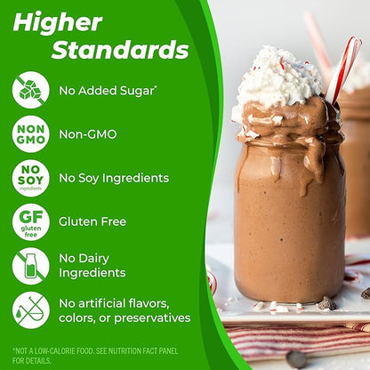 Orgain Organic Vegan Protein Powder, Peppermint Hot Cocoa Seasonal Holiday Flavor - 21g of Plant Based Protein, Non Dairy, Gluten Free, 2g of Fiber, No Sugar Added, Soy Free, Non-GMO, 1.02 Lb