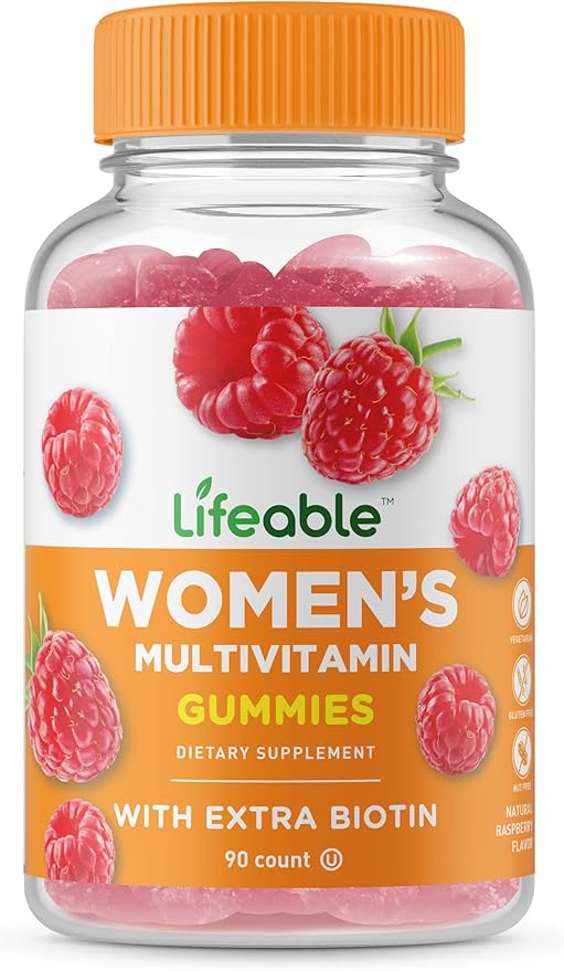 Lifeable Multivitamin for Women B6, Folate, B12, Biotin, 90 Gummies
