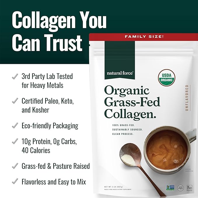 Natural Force Clean Collagen Peptides Powder 32 Ounce