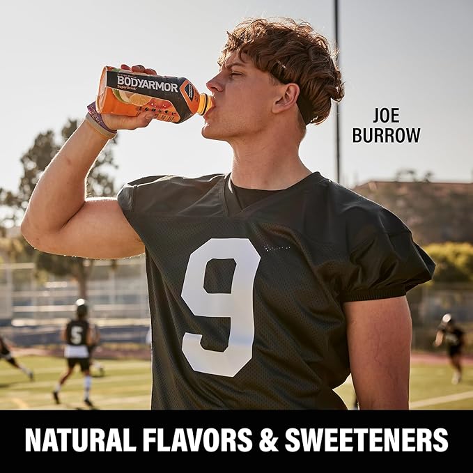 BODYARMOR Sports Drink Sports Beverage, Orange Mango, Coconut Water Hydration, Natural Flavors With Vitamins, Potassium-Packed Electrolytes, Perfect For Athletes, 16 Fl Oz (Pack of 12)
