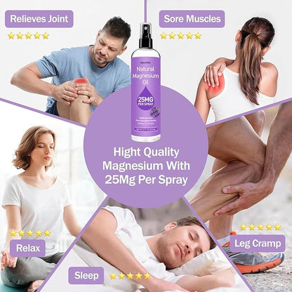 Pure Magnesium Oil Spray for Feet,Ideal Gift for Sleep & Muscle Relaxation,Better Sleep,Rapid Absorption,Quick Drying Without Residue-Lavender