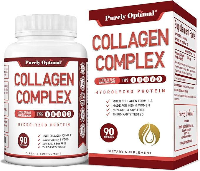 Purely Optimal Premium Multi Collagen Peptides (90 Capsules)