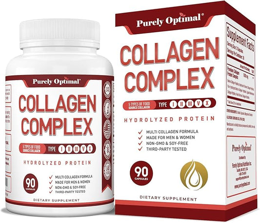 Purely Optimal Premium Multi Collagen Peptides (90 Capsules)
