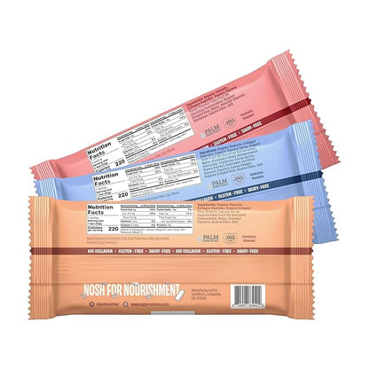 JustNosh Collagen Protein Bars, 10g Collagen, 15g Protein, Gluten Free, Dairy Free, FODMAP Friendly, Seed Oil Free Certified, Clean Ingredients | Variety Pack (12 Pack)