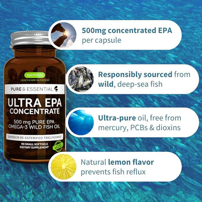 Pure & Essential Ultra Pure EPA Omega-3 Concentrate 500 mg, 90 Small