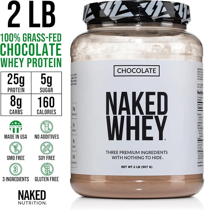 NAKED Whey Chocolate Protein Powder 3 Ingredients 24 Servings