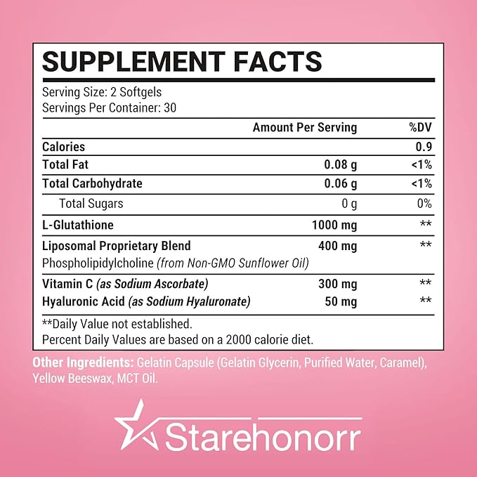 Liposomal Glutathione Softgels 1500MG, Reduced Glutathione 120 Softgels
