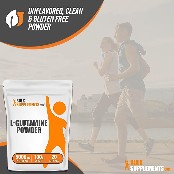 BulkSupplements.com L-Glutamine Powder 5000mg, L 5000mg per 100g (3.5 (3.5 oz) 1)