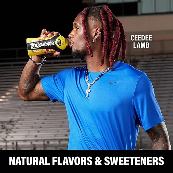 BODYARMOR Sports Drink Sports Beverage, Tropical Punch, Coconut Water Hydration, Natural Flavors With Vitamins, Potassium-Packed Electrolytes, Perfect For Athletes, 16 Fl Oz (Pack of 12)