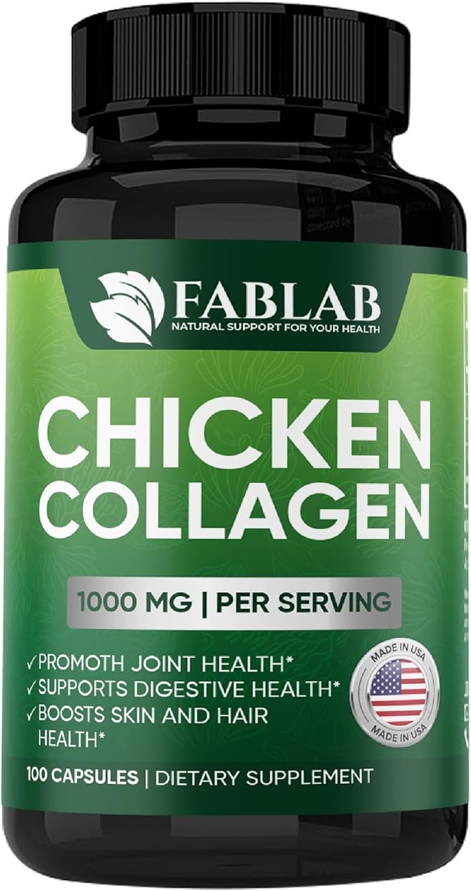 FabLab Chicken Collagen Type II Supplement 100 Capsules
