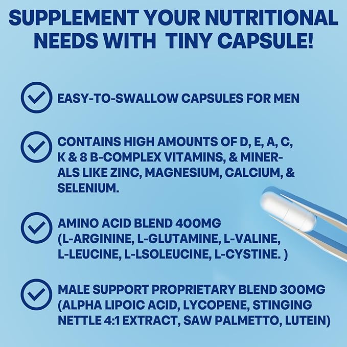 Multivitamin for Men 50 Plus, Mens 23 Essential 6 Aminos 400mg for 60 Cts