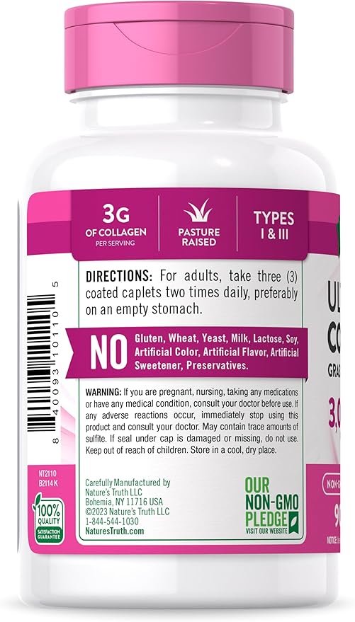 Nature's Truth Collagen Peptides 90 Caplets 1 and 3 with