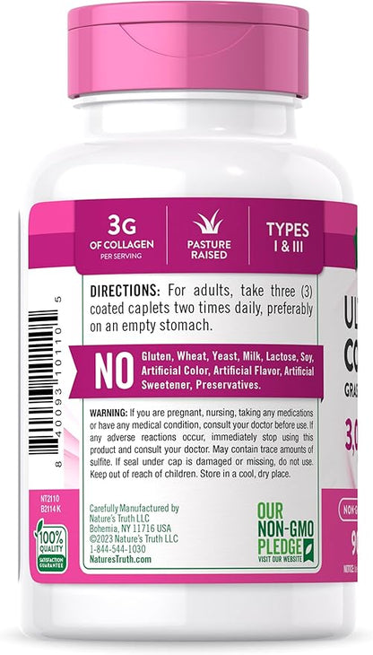 Nature's Truth Collagen Peptides 90 Caplets 1 and 3 with