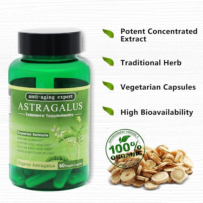 Astragalus Root Organic Extract 650mg, Schisandra 80% American