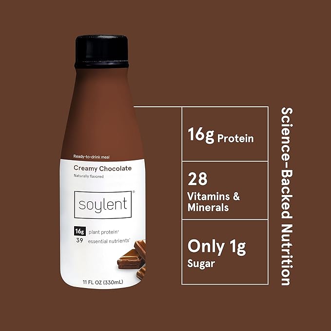 Soylent Chocolate Meal Replacement Shake, Contains 16g Complete 11oz, 24 24 Pack