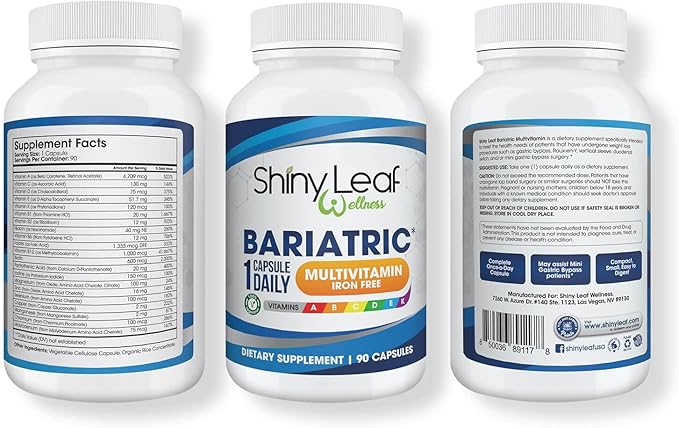 Shiny Leaf Bariatric Multivitamin Iron-Free Capsules (1 Year 360 Caps)