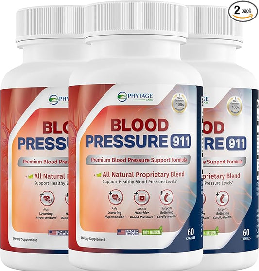 Blood Pressure 911 Premium Supplement - BP Support Pills. 3 Pack