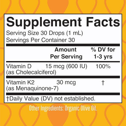 MaryRuth Organics Vitamin D3, Vitamin K2, D3 K2 K2 Drops, K2 D3 D3 Vitamin 1 Fl