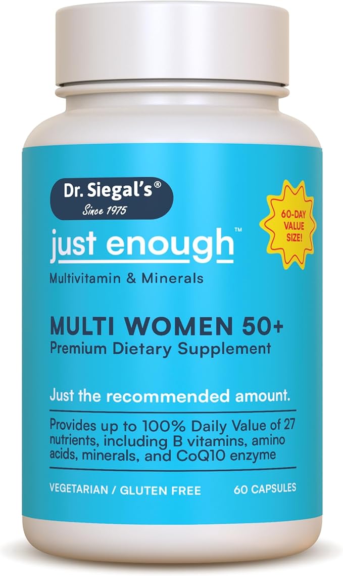 Dr. Siegal's Just Enough Multivitamin and 50 Plus, 60 Capsules, 60 Servings, 50 and