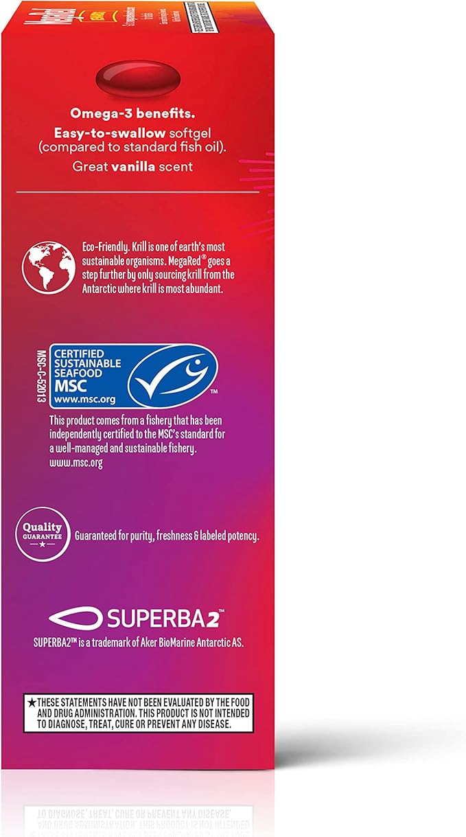 MegaRed Omega-3 Krill Oil 350mg Softgels, (60 Count Omega-3 Fatty