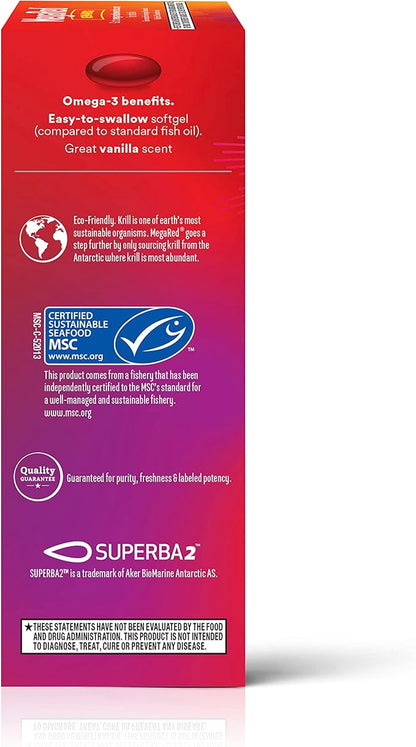 MegaRed Omega-3 Krill Oil 350mg Softgels, (60 Count Omega-3 Fatty