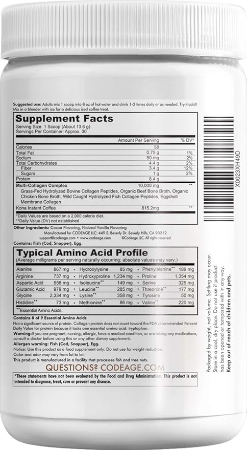 Codeage Multi Collagen Peptides Protein Powder, 14.39oz