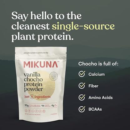 Mikuna Vegan Protein Powder (Vanilla, 21 Servings) - Plant Based Chocho Superfood Protein - Dairy Free Protein Powder Packed with Vitamins, Minerals & Fiber - Gluten, Keto & Lectin-Free