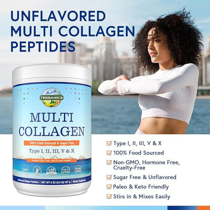 Terranics Multi Collagen Peptides Powder, Type 8oz