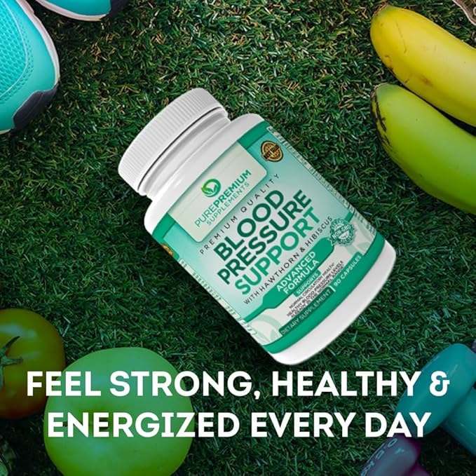 PurePremium Blood Pressure Supplements with Hawthorn B12 - 90 Caps