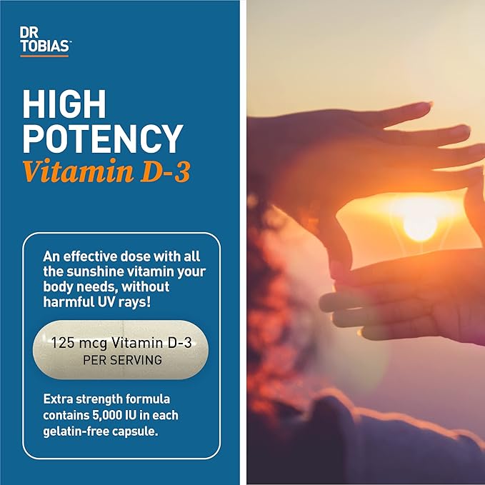 Dr. Tobias Vitamin D3 5000 IU, 90 Capsules, 90 Servings