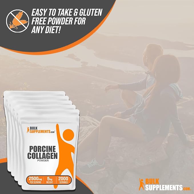 BulkSupplements.com Porcine Collagen Powder 2500mg per 5kg (11 (11 lbs)