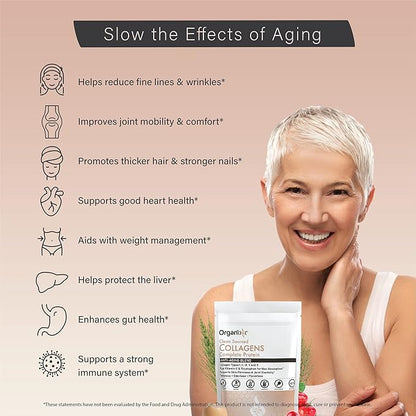 Organixx Clean Sourced Collagen Powder, Hydrolyzed 20 Servings