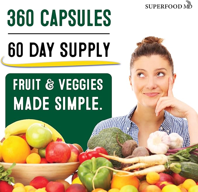 Superfood Fruit and Veggie Supplement 100% Whole (720 Count 4))