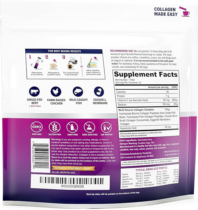 Multi Collagen Peptides Plus Hyaluronic Acid 20 Unflavored